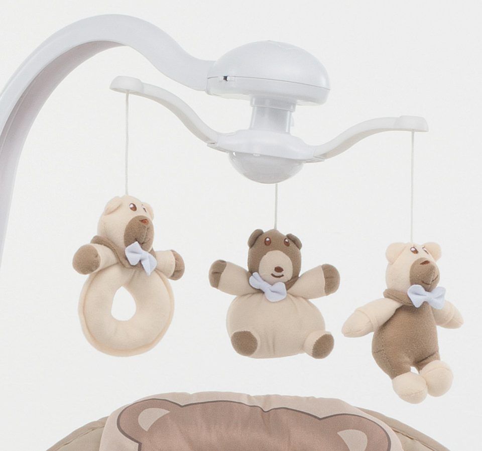 The Carillon by Foppaedretti is a multi-functional baby bouncer seat /musical baby roc devking chair with a remote control motionice and a range of melodies and toys.