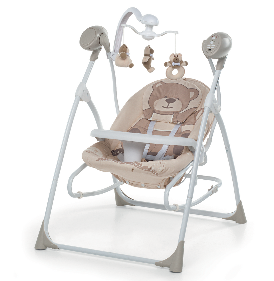 The Carillon by Foppaedretti is a multi-functional baby bouncer seat /musical baby roc devking chair with a remote control motionice and a range of melodies and toys.